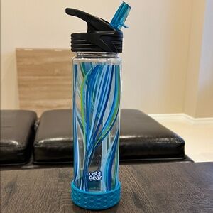 Cool Gear Blue Water Bottle with Straw